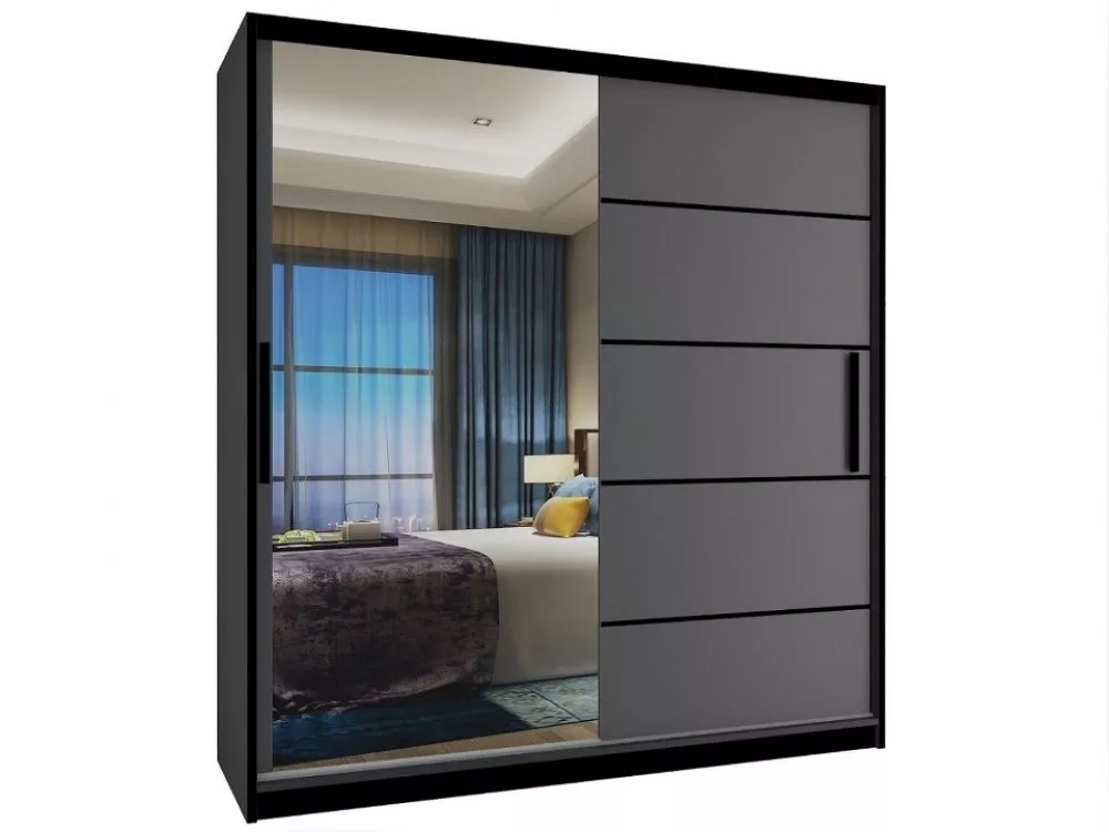 Skapis MZ SZ Black · 158 × 60 × 218 cm