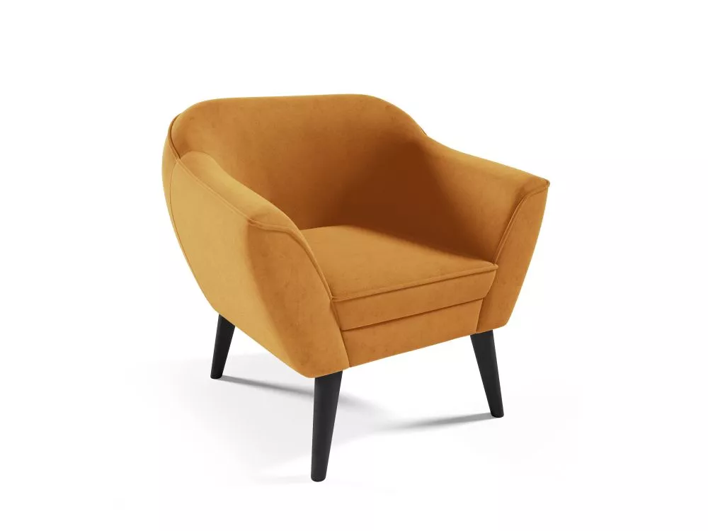 Mīksts krēsls Amelia typ 197 Standard Sēdvietas dziļums: 52 cm, · Dzeltens · 80 × 71 × 75 cm