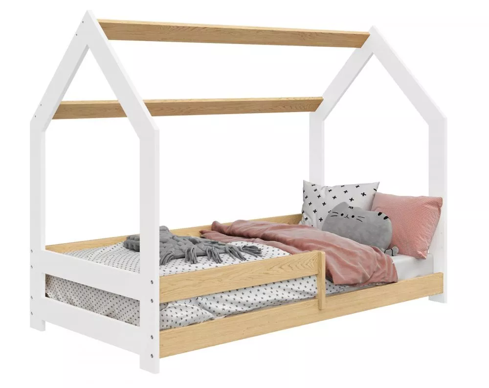 Bērnu gulta Domek D5 ar stelāžu Guļamvietas platums: 80 cm, Guļamvietas garums: 160 cm, · 87 × 164 × 124 cm
