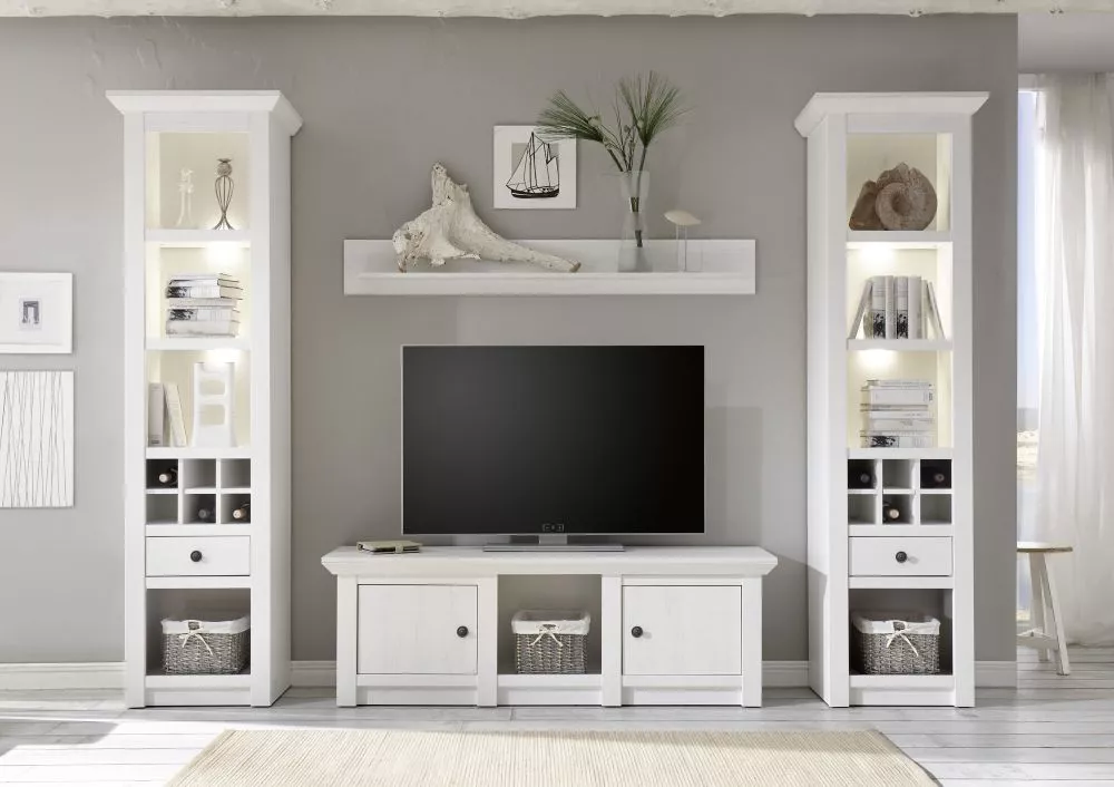 Komplekts Westerland Set 3 ar LED · Baltā priede · 288 × 45 × 207 cm