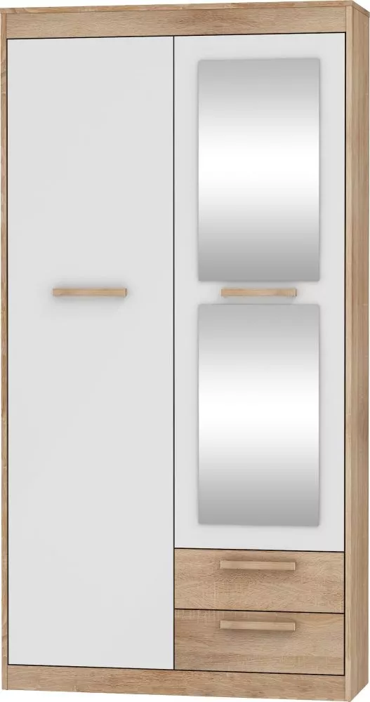 Skapis Maximus MXS 04 · Sonoma + balts spīdums · 100 × 57 × 210 cm