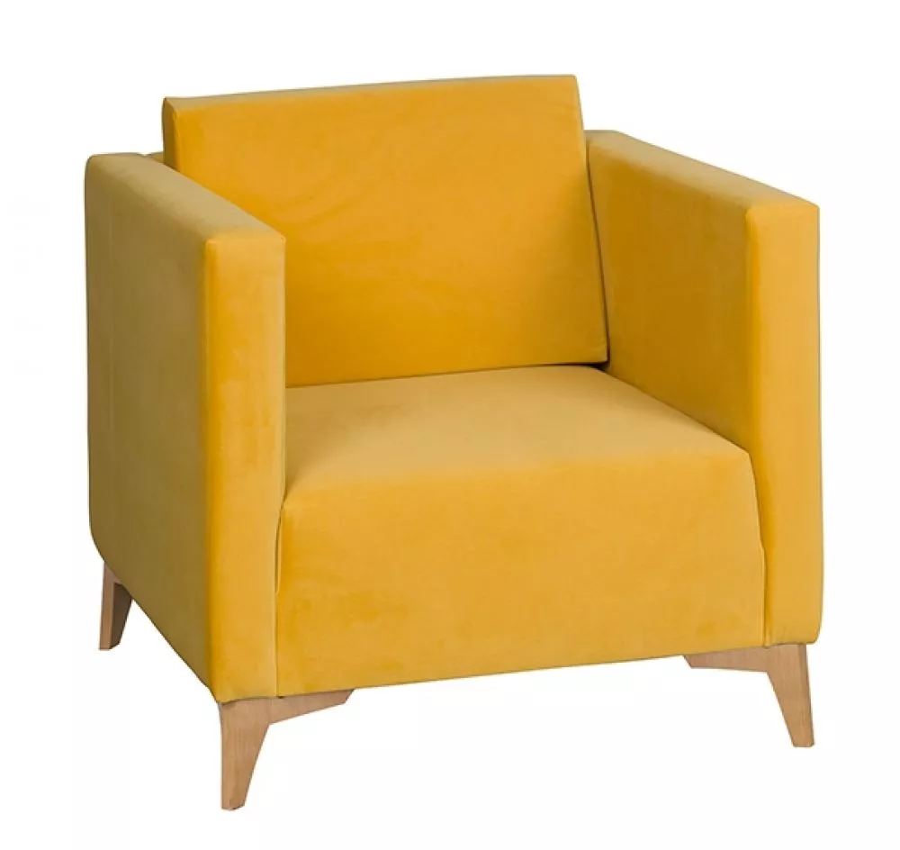 Mīksts krēsls Szafir 1S Standard Sēdvietas dziļums: 54 cm, · Dzeltens · 76 × 82 × 74 cm