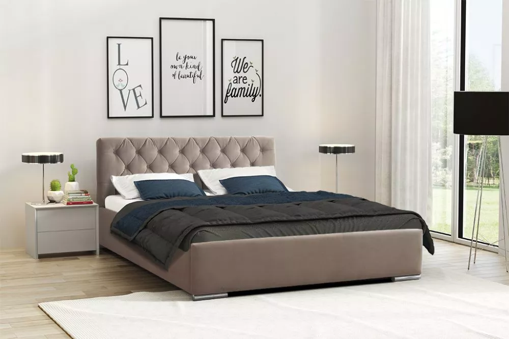 Gulta PK06 ar stelāžu Guļamvietas platums: 160 cm, Guļamvietas garums: 200 cm, stelāžas tips: metāla, · Brūns · 170 × 21
