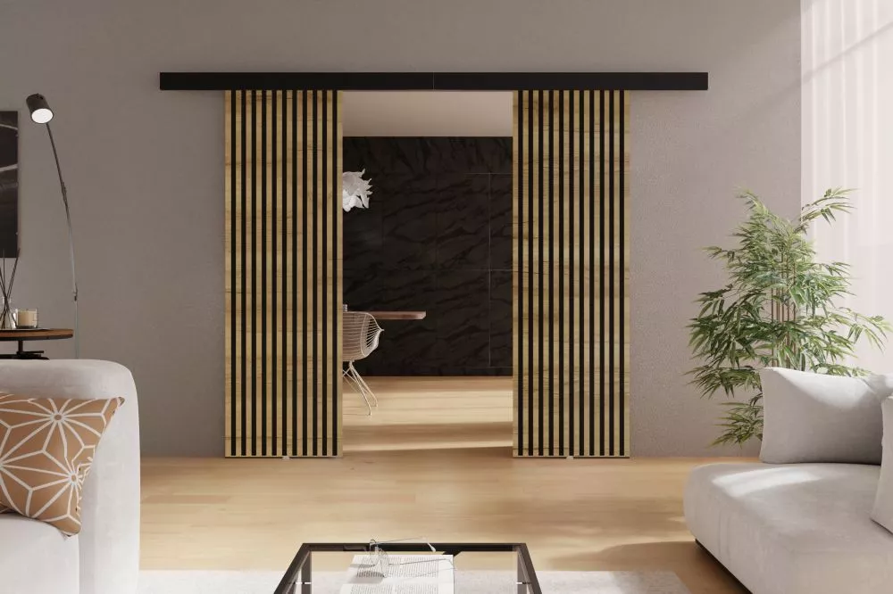 Bīdāmās durvis Belmo Duo · Ozols craft zelts · 152 × 205 cm