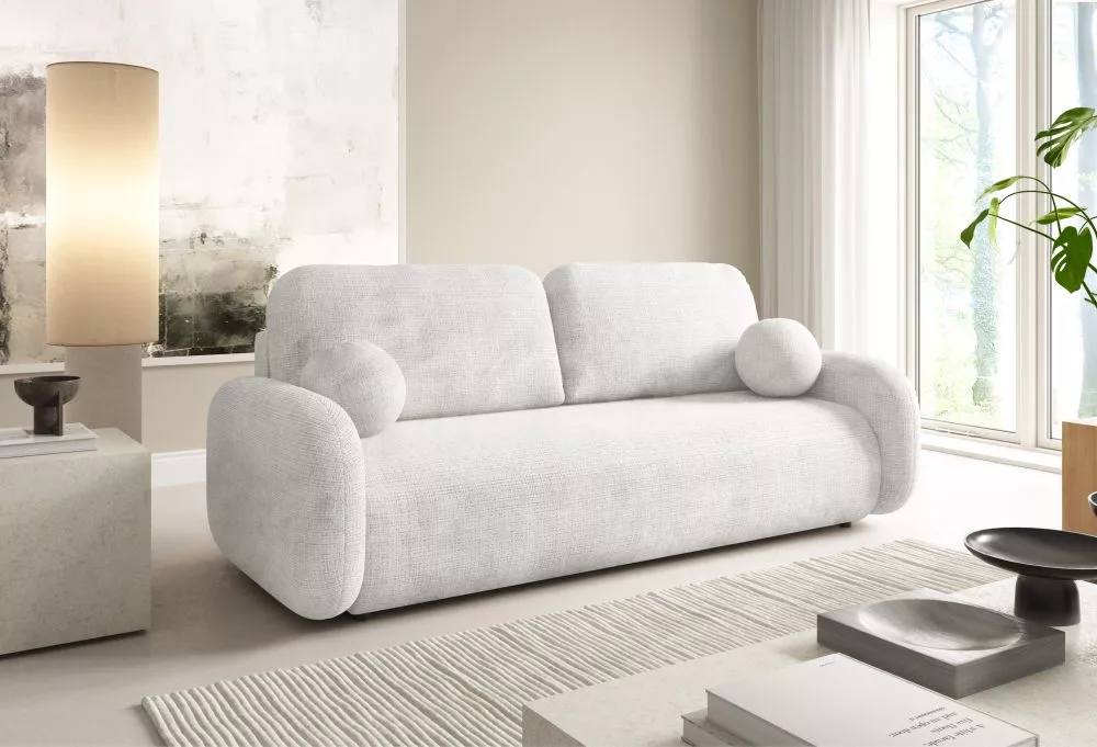 Dīvāns Leo Premium Standard · Balts krēms · 92 × 220 × 90 cm