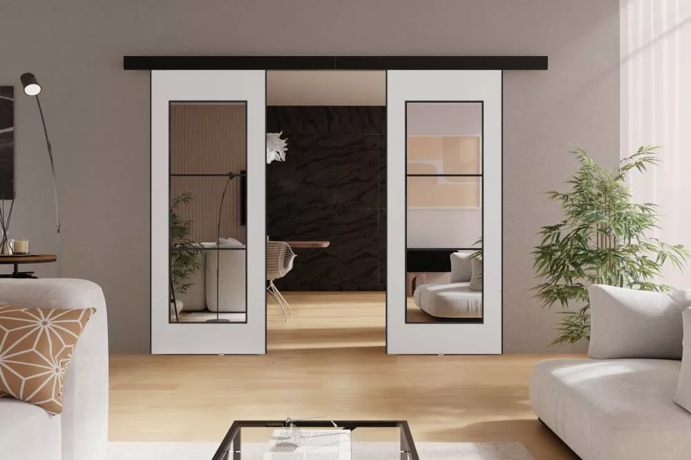 Bīdāmās durvis Tori Duo · Balts · 192 × 205 cm