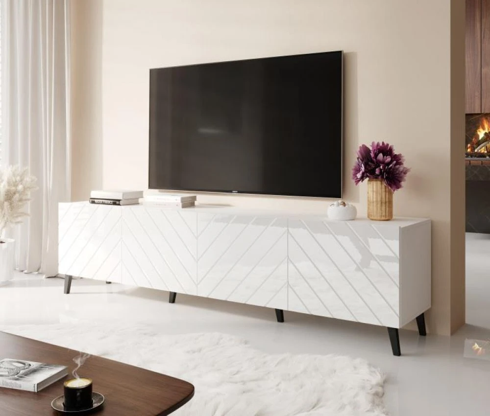 TV tumba Abeto RTV 200 · Balts · 200 × 41.5 × 52 cm