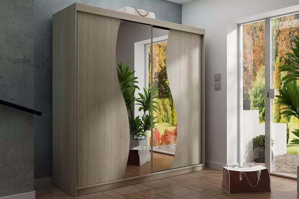 Skapis Top 8 ar LED · Ozols sonoma · 200 × 62 × 200 cm