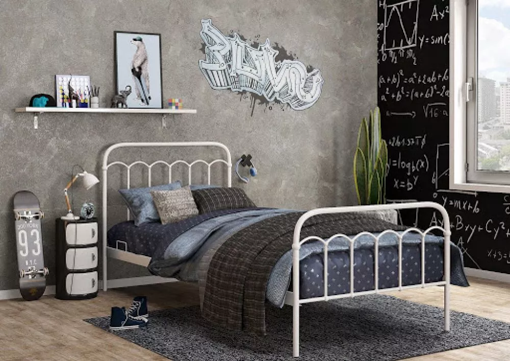 Gulta Merina ar stelāžu Guļamvietas platums: 90 cm, Guļamvietas garums: 200 cm, · Balts · 96 × 205 × 100 cm