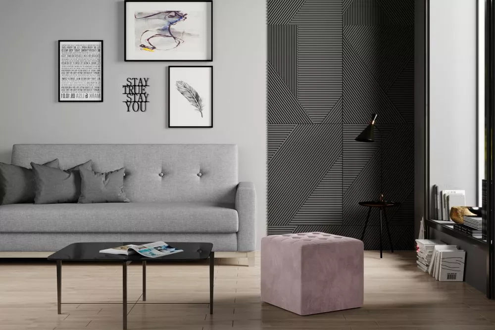 Pufs Nolla Standard Auduma numurs: Mat Velvet 63, · Rozā · 40 × 41 × 40 cm