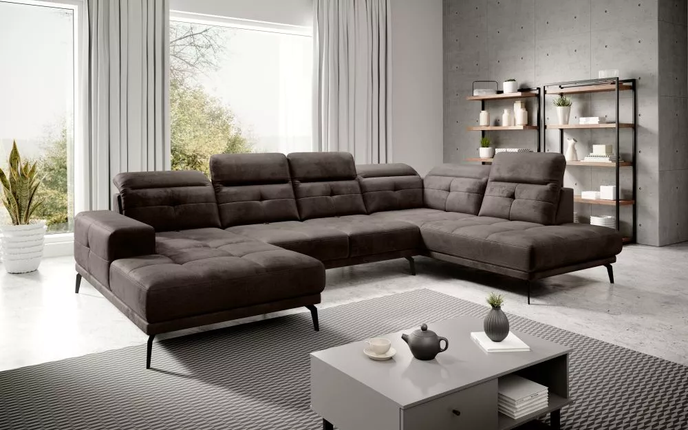 Dīvāns Bretan Premium standard · Tumši brūns · 201 × 350 × 57 cm