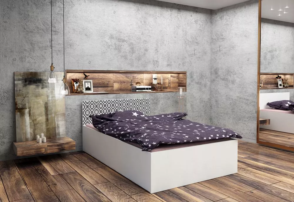 Gulta Prestige Open 28 ar stelāžu Guļamvietas platums: 180 cm, Korpusa krāsa: balts, Guļamvietas garums: 200 cm, · 185 ×