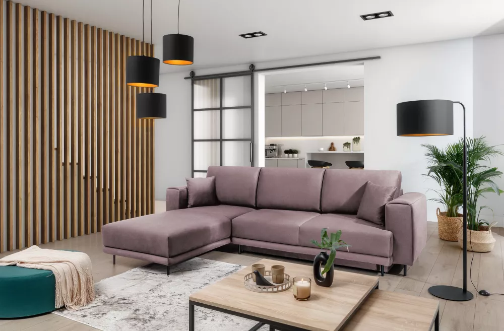 Dīvāns Dalia Corner Premium standard · Rozā · 190 × 289 × 73 cm