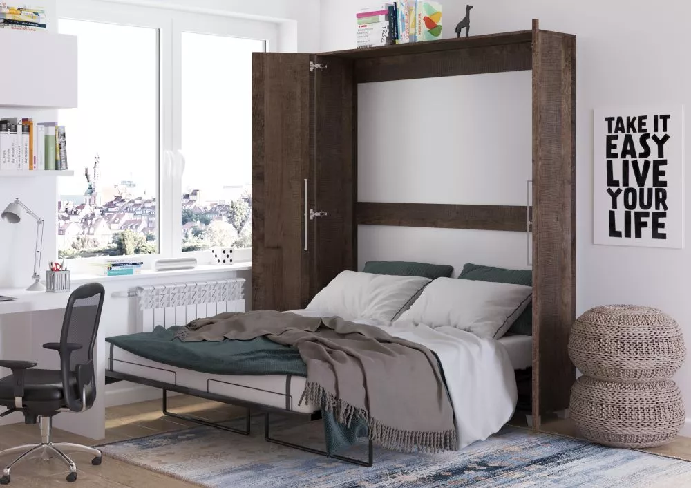 Gulta Teddy ar stelāžu Guļamvietas platums: 160 cm, Guļamvietas garums: 200 cm, · Ozols grand · 42 × 175 × 216 cm