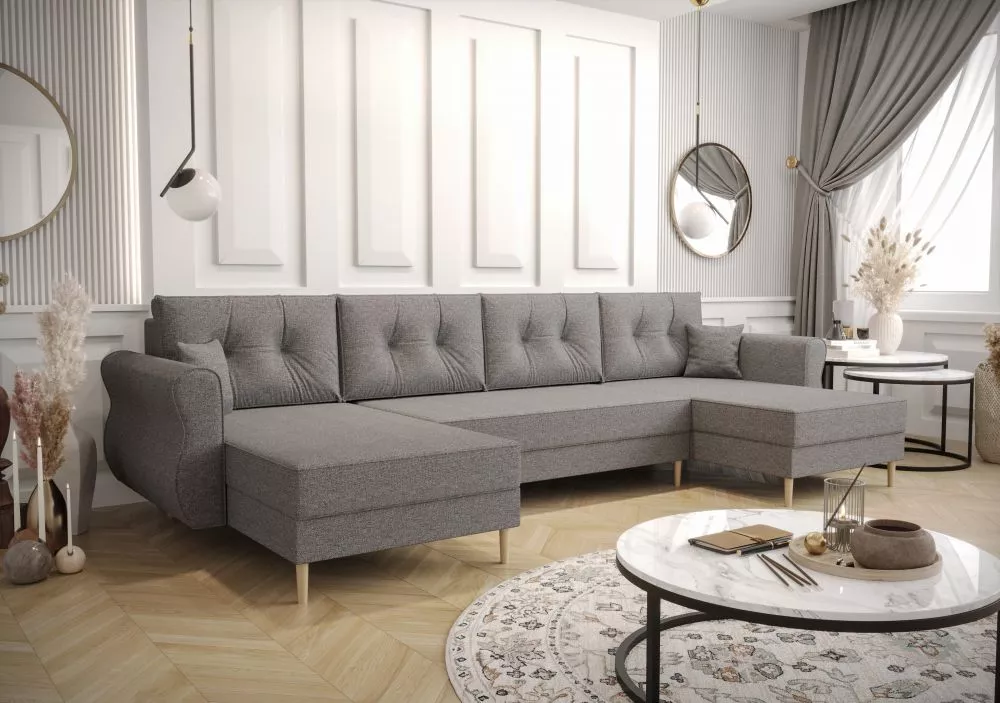 Dīvāns Apollo U Standard · Gaiši pelēks · 140 × 300 × 93 cm