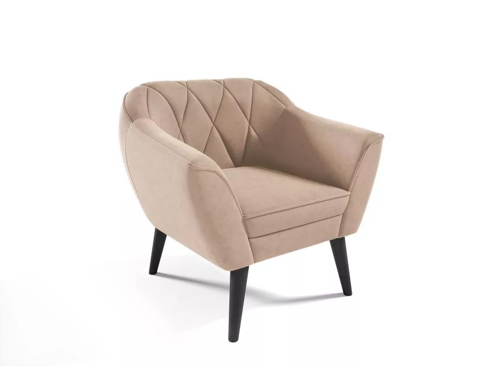 Mīksts krēsls Amelia typ 198 Standard Sēdvietas dziļums: 52 cm, · Gaiši brūns · 80 × 71 × 75 cm