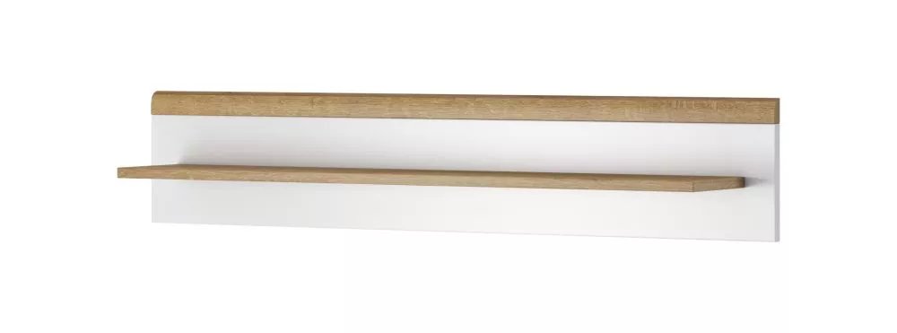 Plaukts Primo P107 · Ozols riviera + balts · 107 × 20 × 19 cm