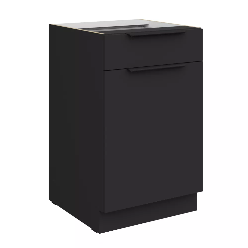 Virtuves skapis Aria Black 50 D 1F 1S BB