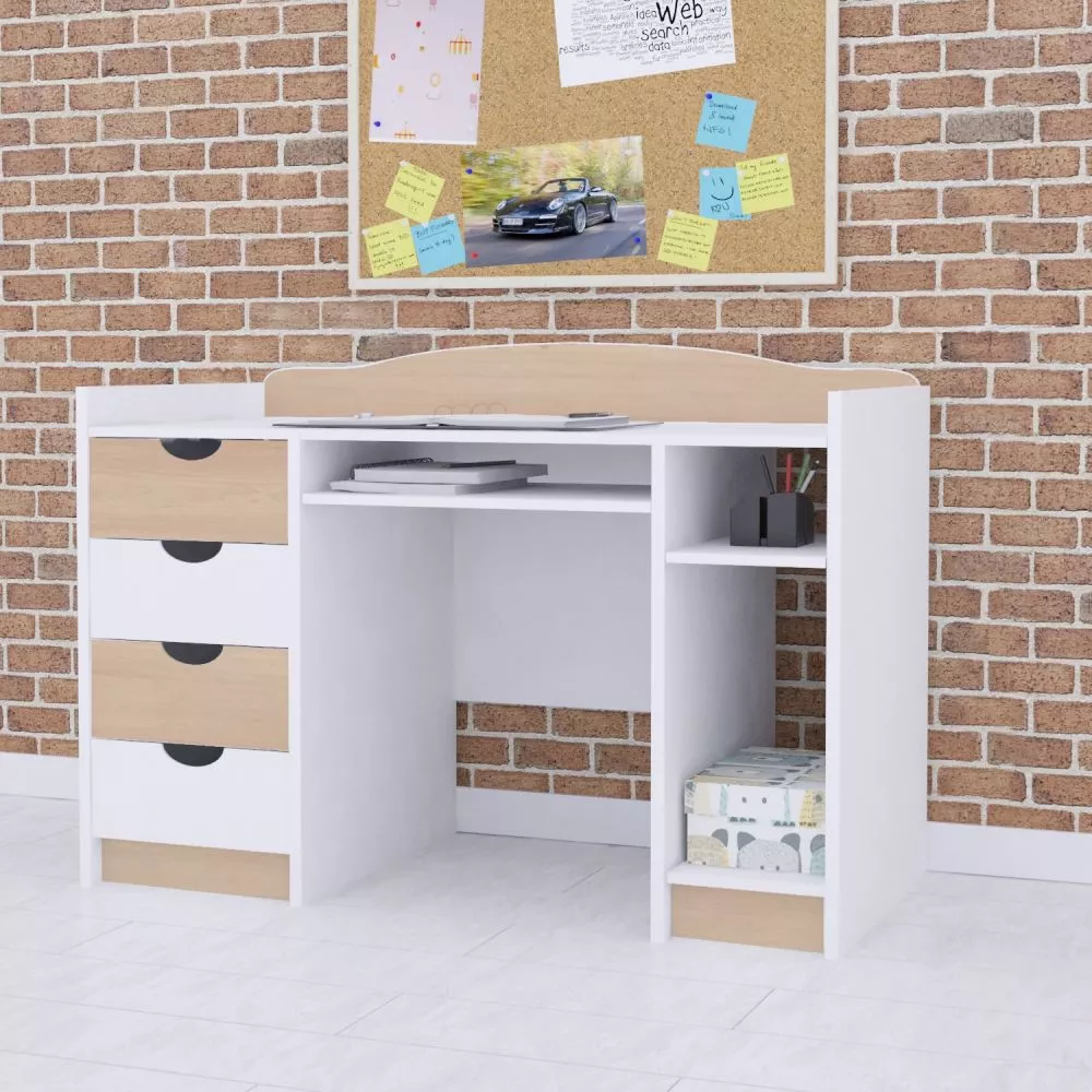 Bērnu rakstāmgalds Classic B02 Maksimālais augstums: 89 cm, · 125 × 75 × 60 cm