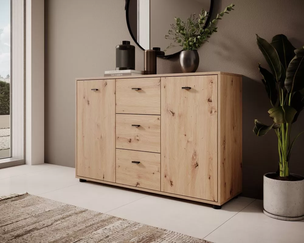 Kumode Zona · Ozols artisan · 120 × 35 × 80 cm