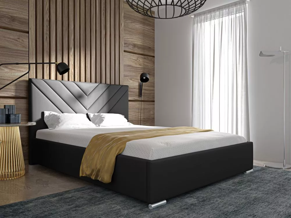 Gulta PK22 Basic ar stelāžu Guļamvietas platums: 160 cm, Guļamvietas garums: 200 cm, stelāžas tips: koka, · Melns · 178 