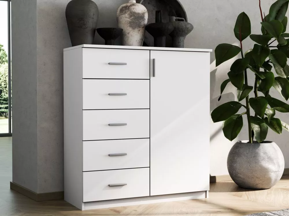 Kumode K 100 · Balts · 100 × 45 × 115 cm