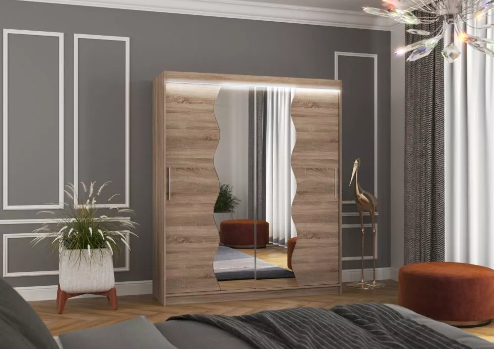 Skapis Kansas ar LED · Trifele · 180 × 58 × 215 cm