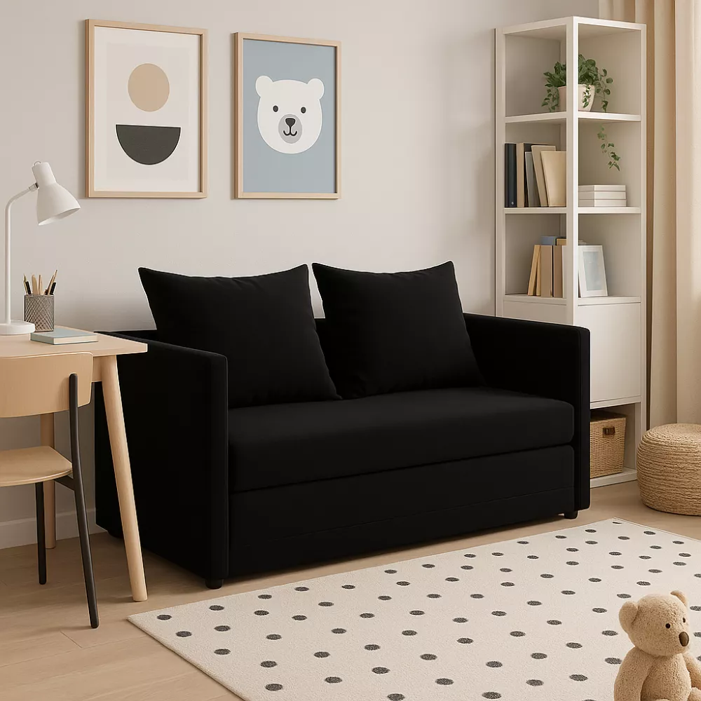 Dīvāns Bolek Sofa Standard · Melna · 67 × 128 × 76 cm