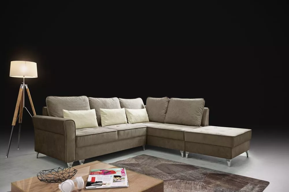 Dīvāns Broadway Standard ar pufu · Kapučino · 171 × 259 × 95 cm