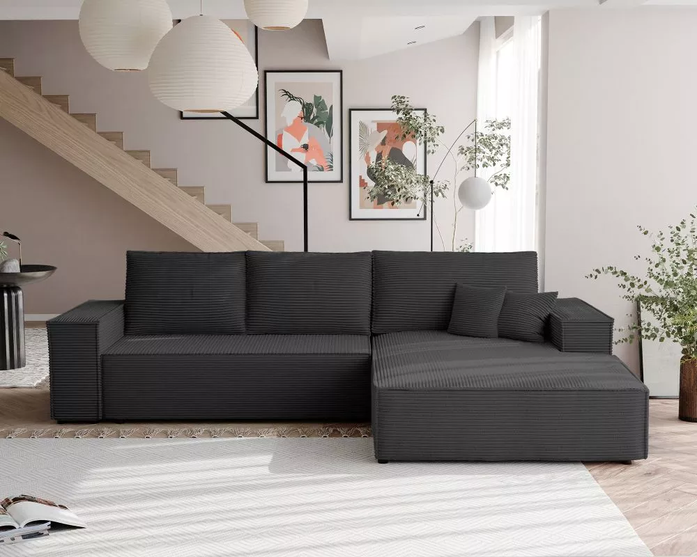 Dīvāns Nova Poso Standard · Melns · 185 × 294 cm