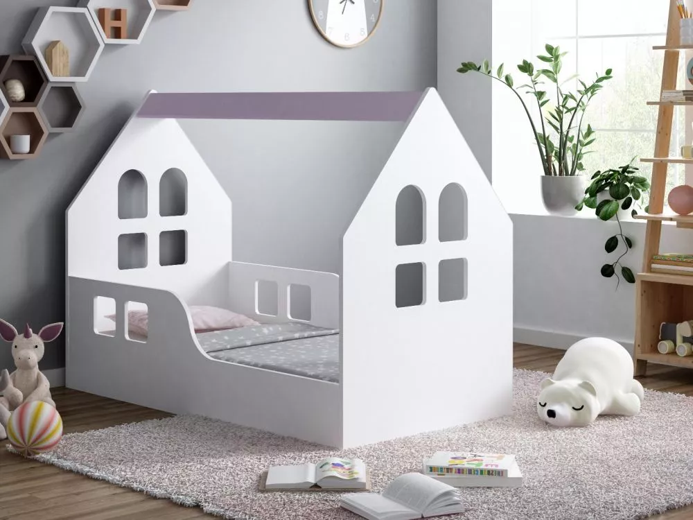 Bērnu gulta House 6 ar stelāžu Guļamvietas platums: 80 cm, Guļamvietas garums: 160 cm, · 80 × 164 × 106 cm