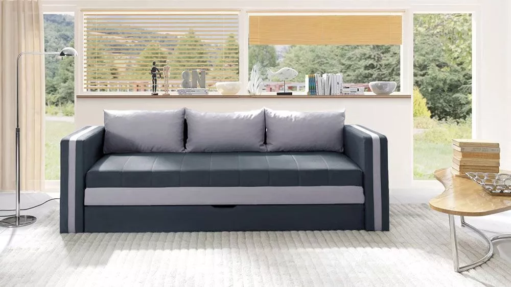 Dīvāns Euforia Duo Sofa Standard · Grafīts + gaiši pelēks · 75 × 222 × 77 cm