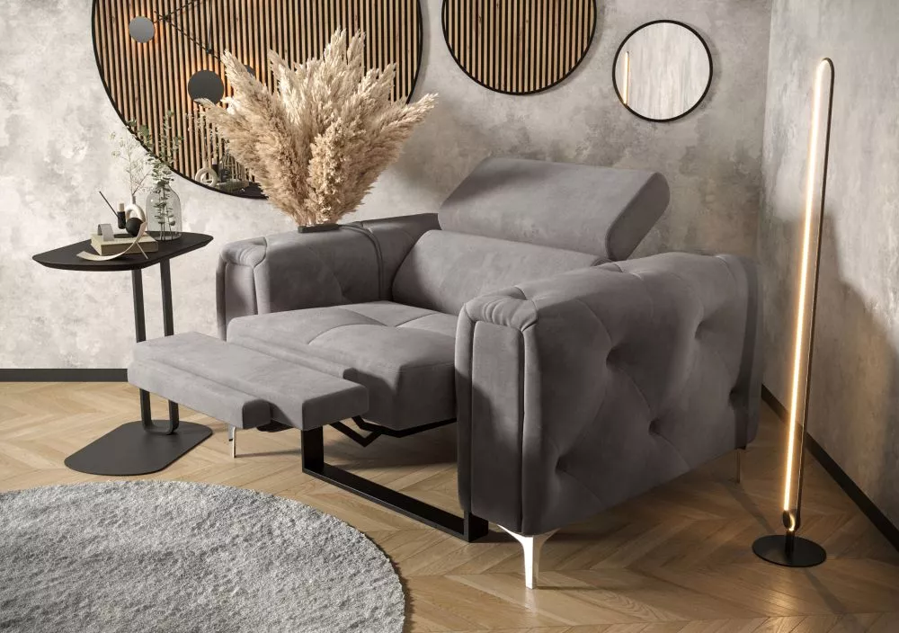 Mīksts krēsls Orion 1S Relax standard Sēdvietas dziļums: 56 cm, · Pelēks · 110 × 97 × 78 cm