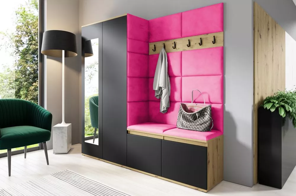 Apavu plaukts Emi 8 Trinity Korpusa krāsa: ozols artisan + melns, · 190 × 185 × 40 cm