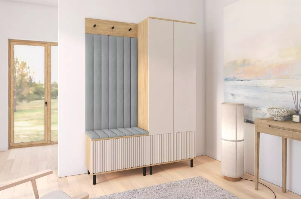 Apavu plaukts Bello 1 Trinity Korpusa krāsa: ozols cremona + kašmira, · 140 × 195 × 40 cm