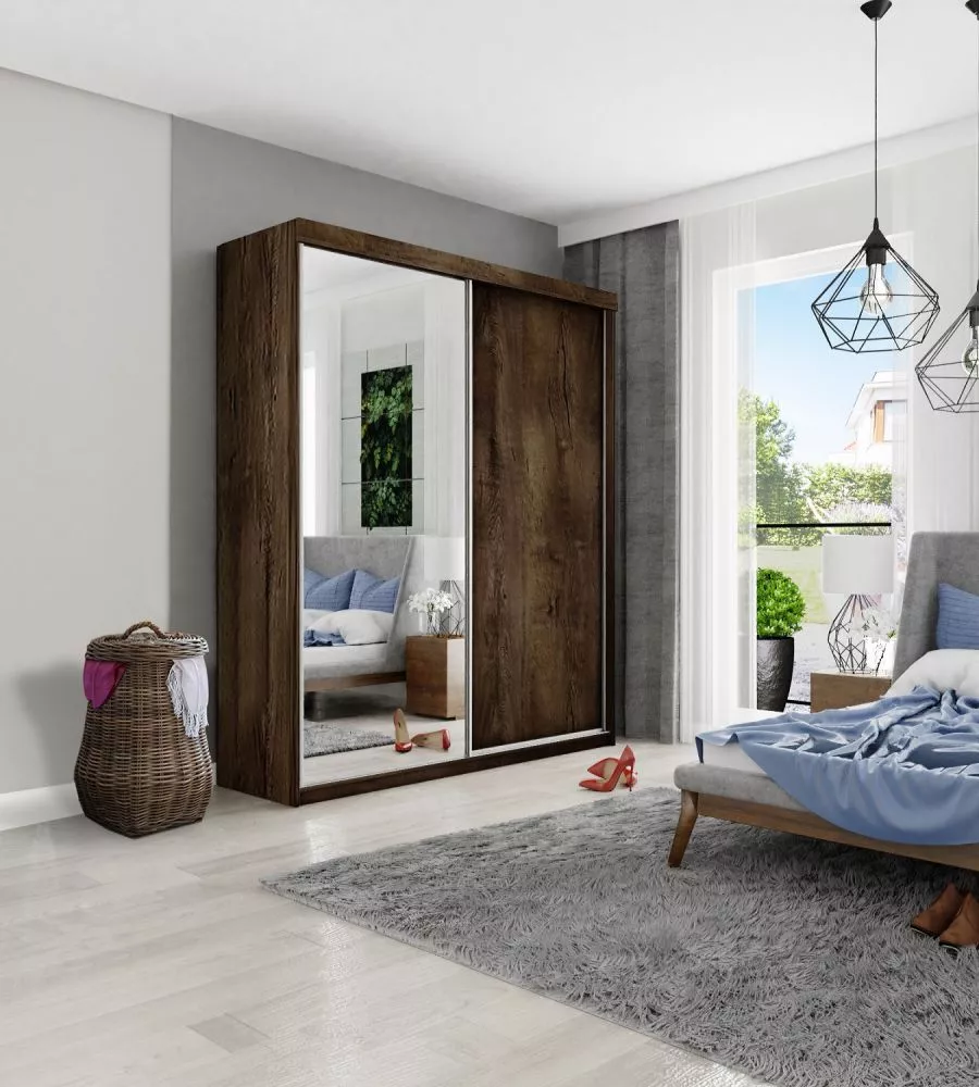 Skapis Top 23 ar LED · Tumšais osis · 200 × 62 × 200 cm