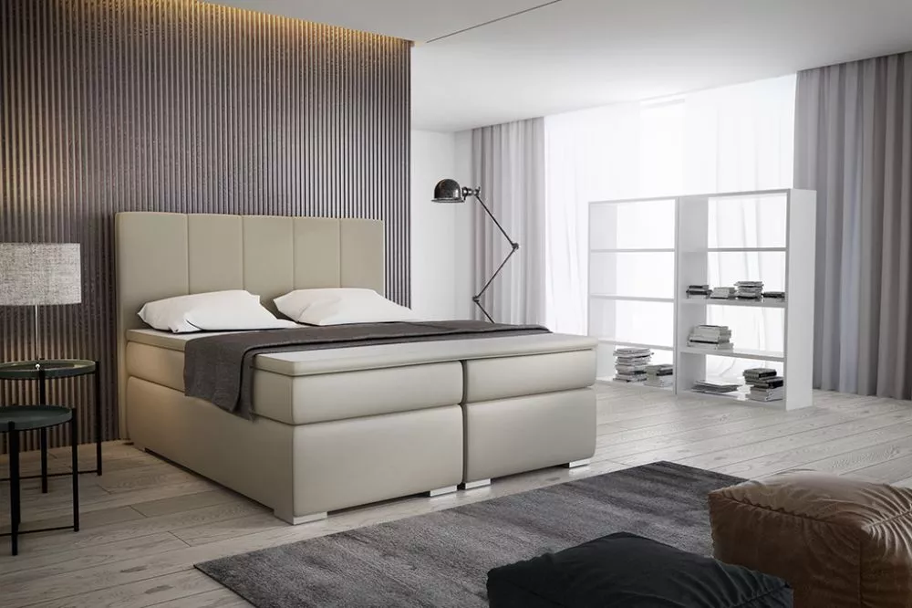 Gulta Bona Boxspring Standard Guļamvietas platums: 160 cm, Guļamvietas garums: 200 cm, · Gaiši brūns · 170 × 206 × 120 c