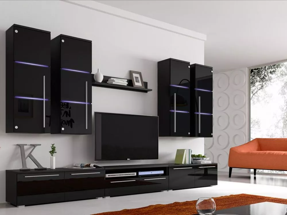 Sekcija Bari M ar LED Korpusa krāsa: melns, · 300 × 45.5 cm