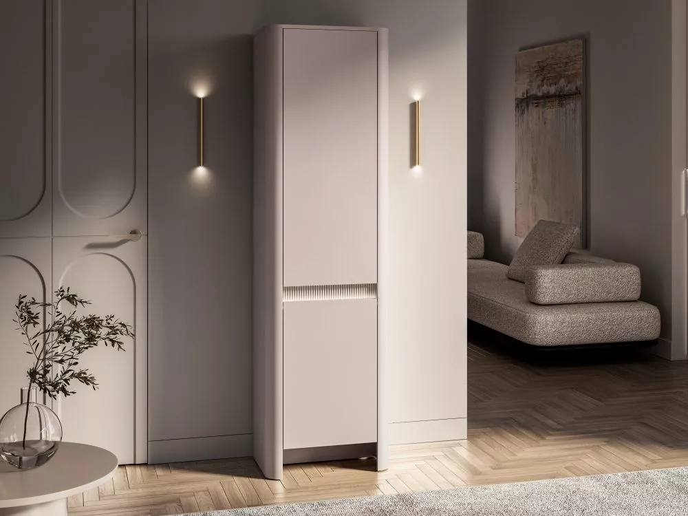 Skapis Crupet 01 ar LED · Kašmira · 55 × 34 × 190 cm