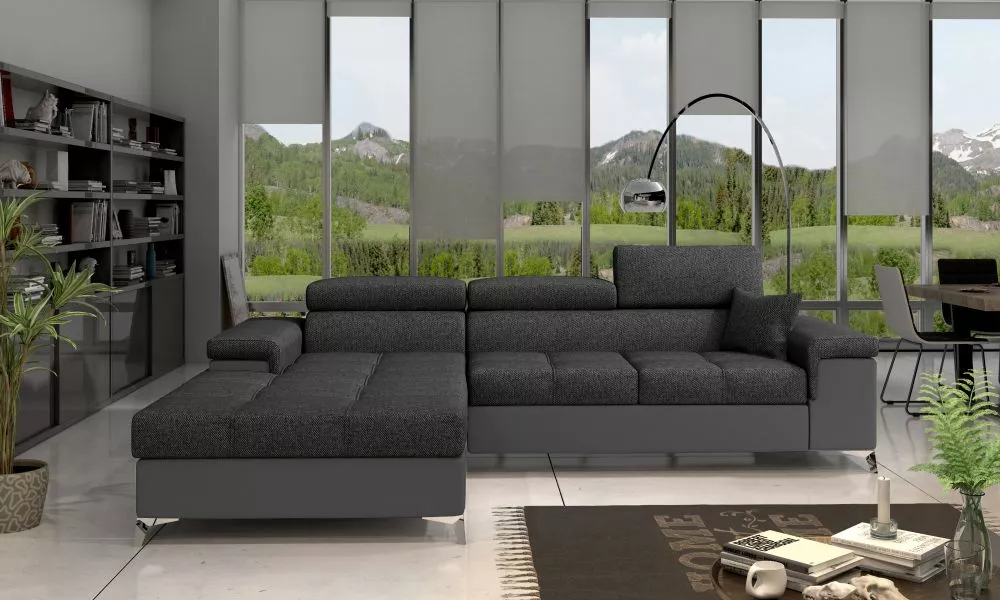 Dīvāns Ricardo Lux Standard · Tumši pelēks + pelēks · 205 × 280 × 90 cm