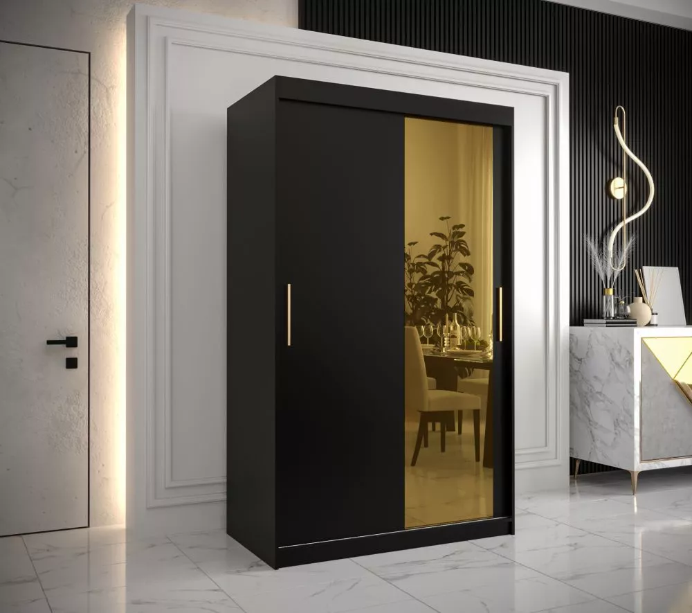 Skapis Golden T2 · Melns · 120 × 62 × 200 cm