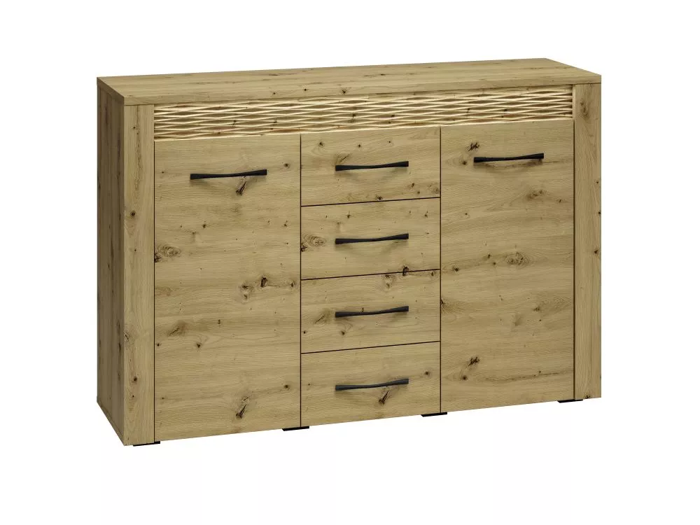 Kumode Artis 07 ar LED · Ozols artisan · 138 × 40 × 94 cm