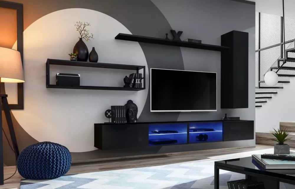 Sekcija Switch M4 · Melna · 300 × 40 × 170 cm