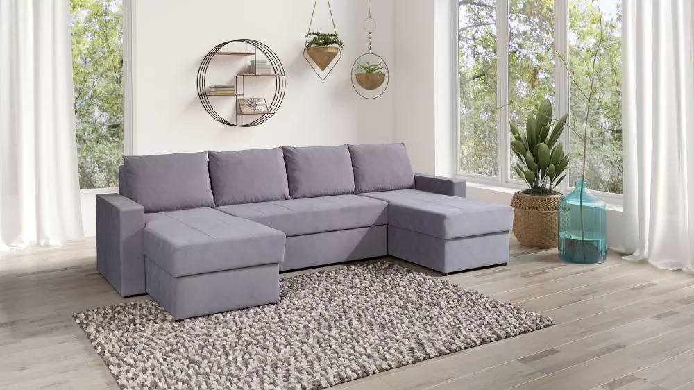 Dīvāns Denver Bis Standard · Gaiši pelēks · 156 × 323 × 95 cm