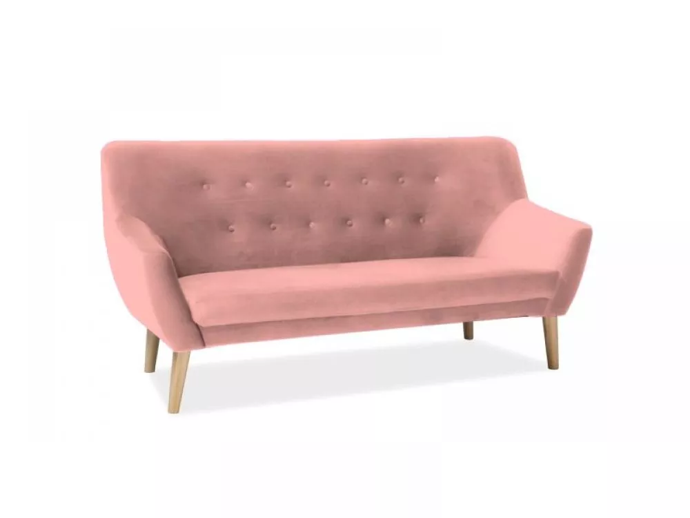 Dīvāns Nordic 3 Velvet · Rozā · 75 × 180 × 90 cm