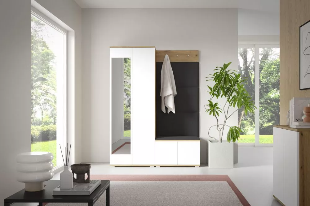 Apavu plaukts Sevilla 1 Trinity Korpusa krāsa: ozols artisan + balts, · 140 × 185 × 40 cm