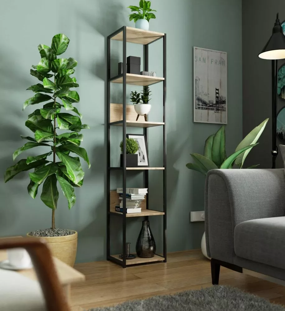 Plaukts Loft Black · Sonoma · 40 × 192 × 32 cm