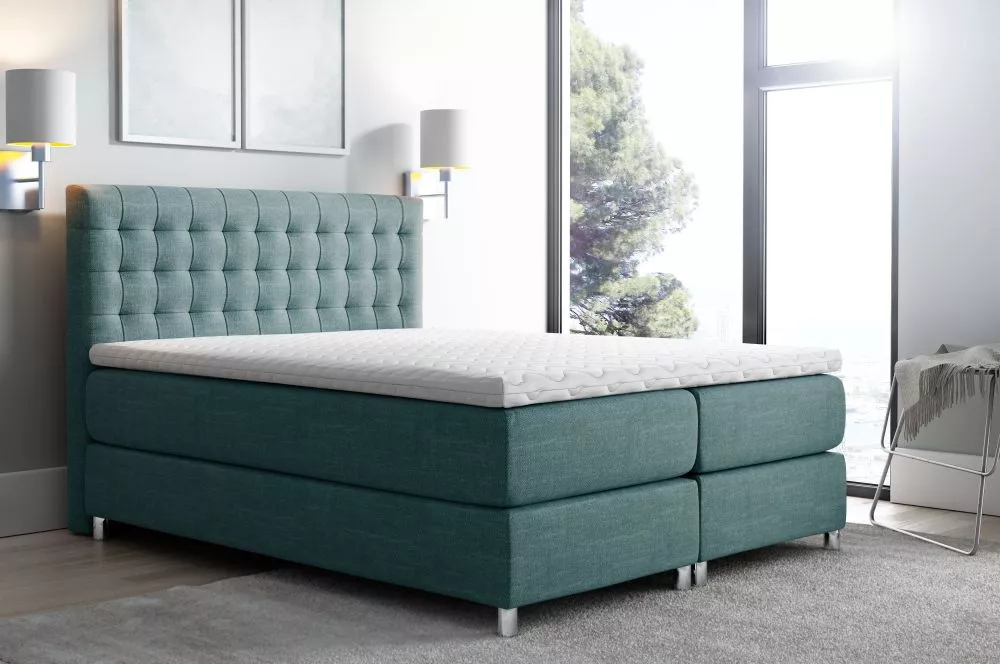 Gulta Primo Boxspring Premium Standard Guļamvietas platums: 160 cm, Guļamvietas garums: 200 cm, · Tirkīzs · 160 × 215 × 