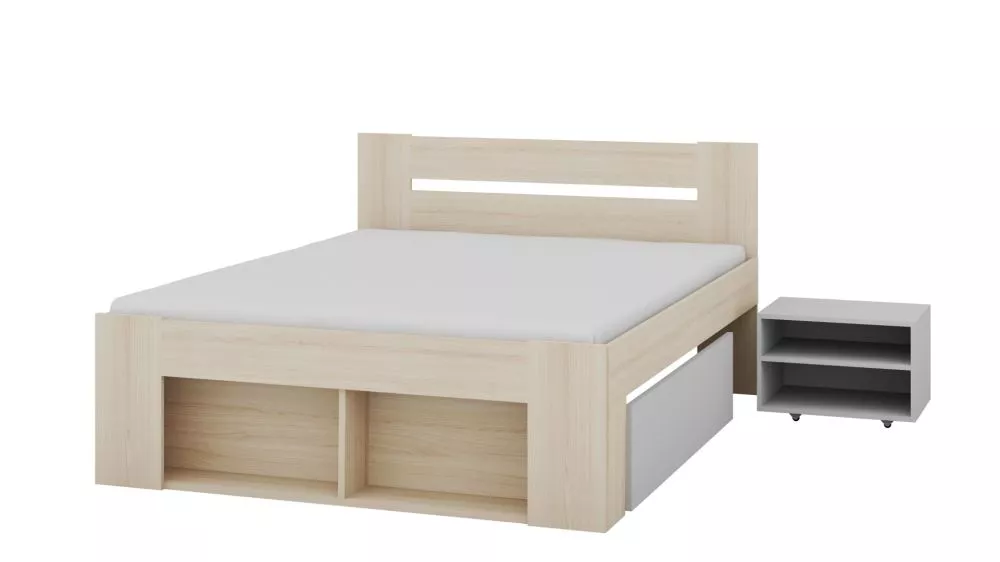 Gulta Ryga 08/09 Basic Guļamvietas platums: 160 cm, Korpusa krāsa: ozols riva, Guļamvietas garums: 200 cm, · 166 × 205 ×