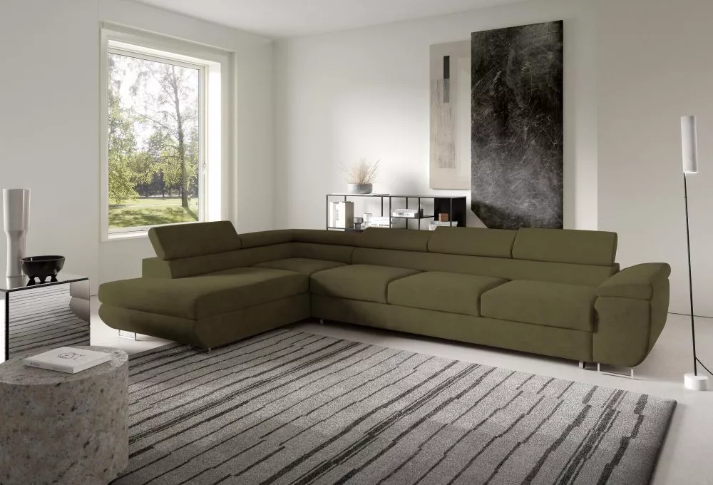 Dīvāns Alice 151 XL standard · Olīvu · 202 × 331 cm